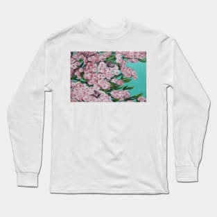 Pink Butterflies in the Cherry Tree Long Sleeve T-Shirt